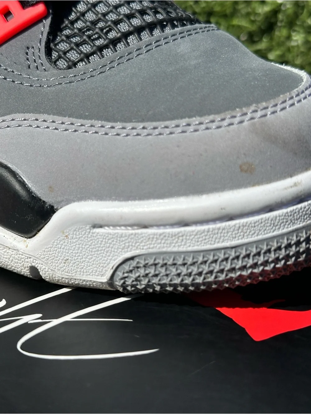 Air Jordan 4 Retro (GS) Box Label - Dark Grey/Infrared 23/Black size 6.5Y